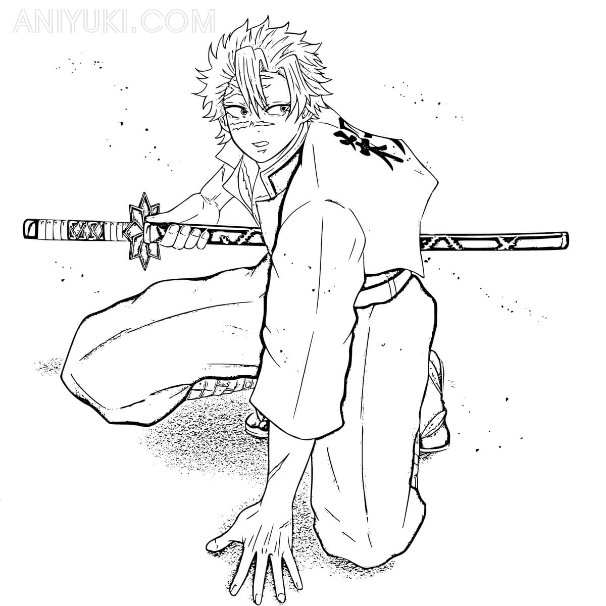 Sanemi shinazugawa coloring pages