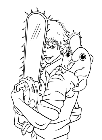 Denji coloring pages