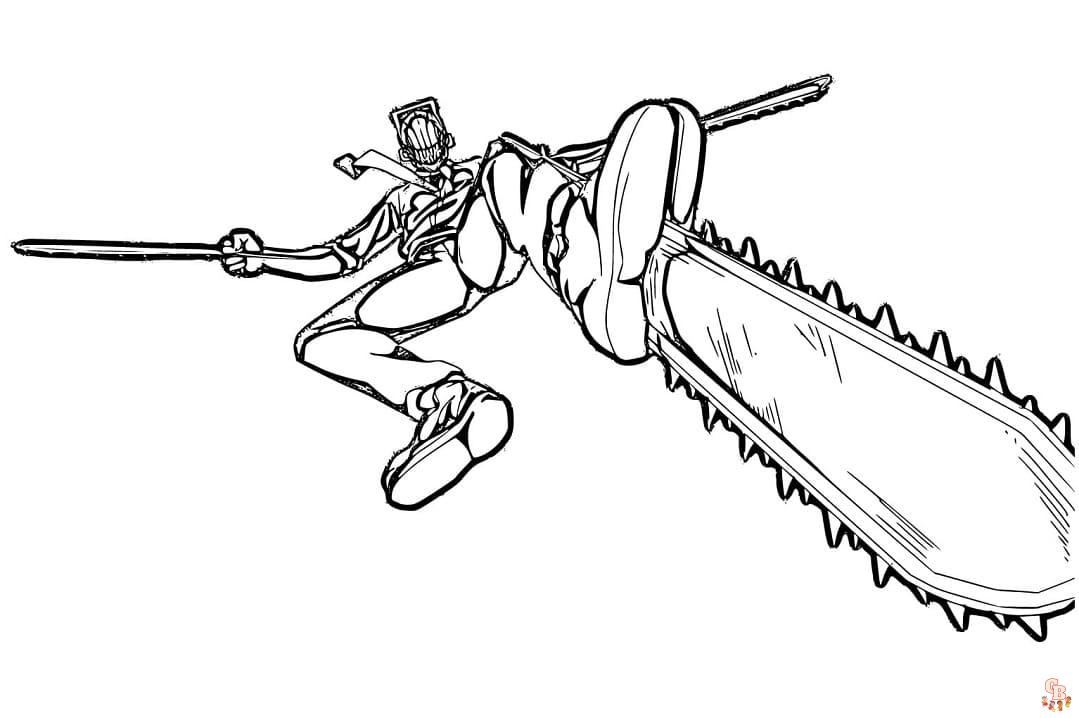 Free chainsaw man coloring pages