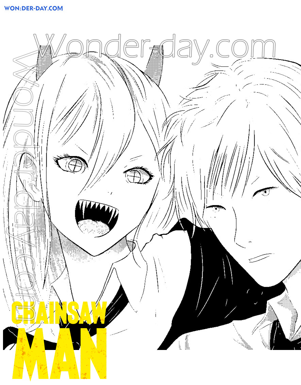 Chainsaw man coloring pages