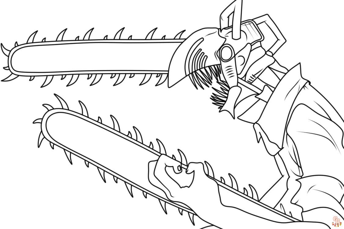 Free chainsaw man coloring pages