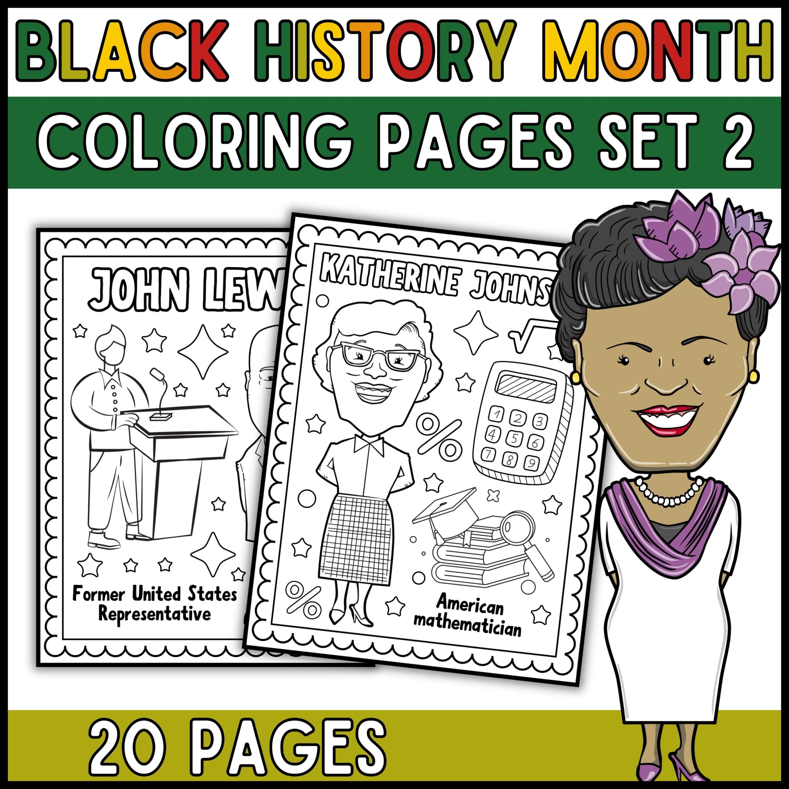 African american leaders coloring pages and bookmarks bundle black history month made by teachers