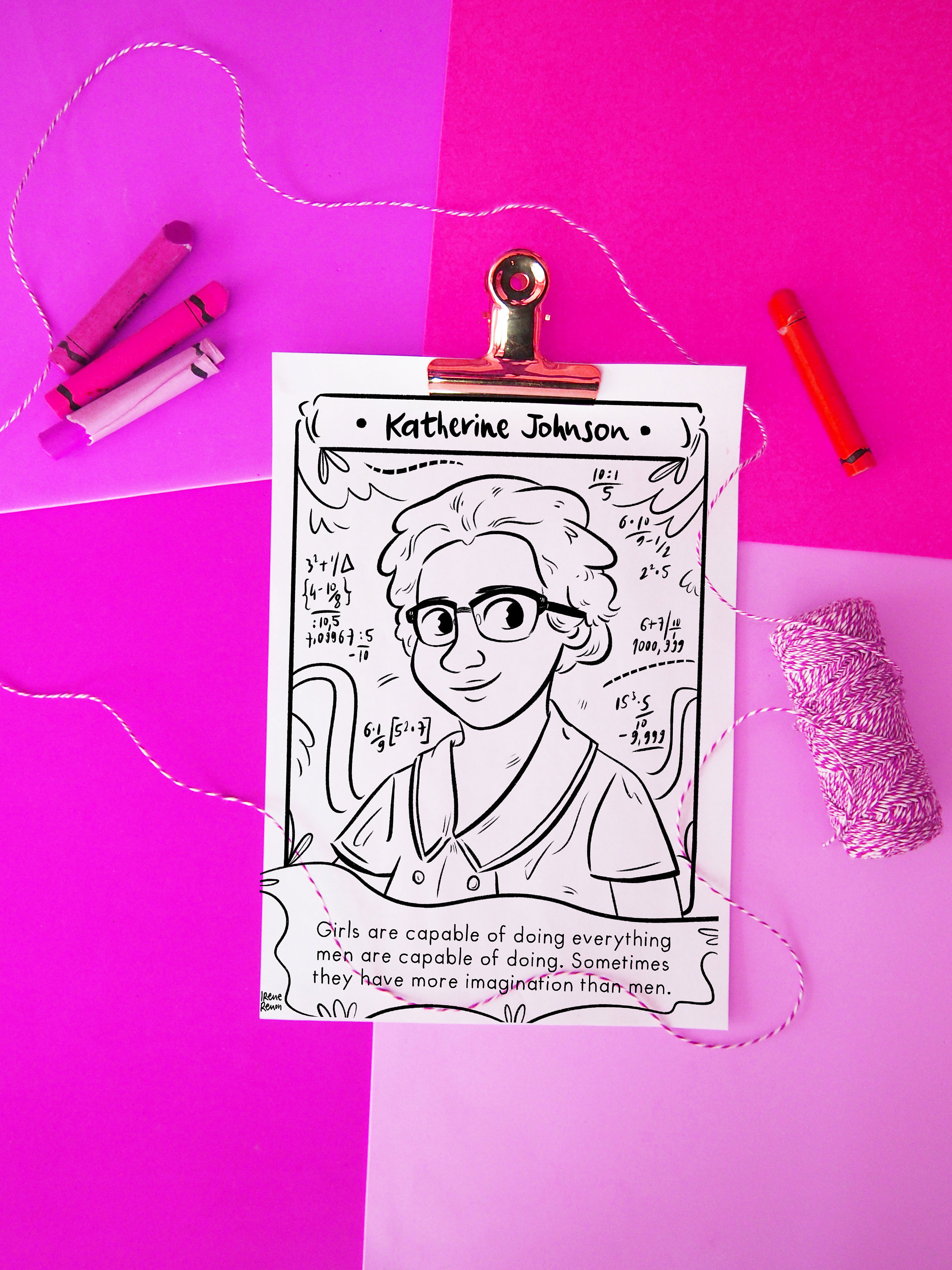Katherine johnson coloring page hidden figures black women in math women history month coloring sheet bundle black history mary jackson