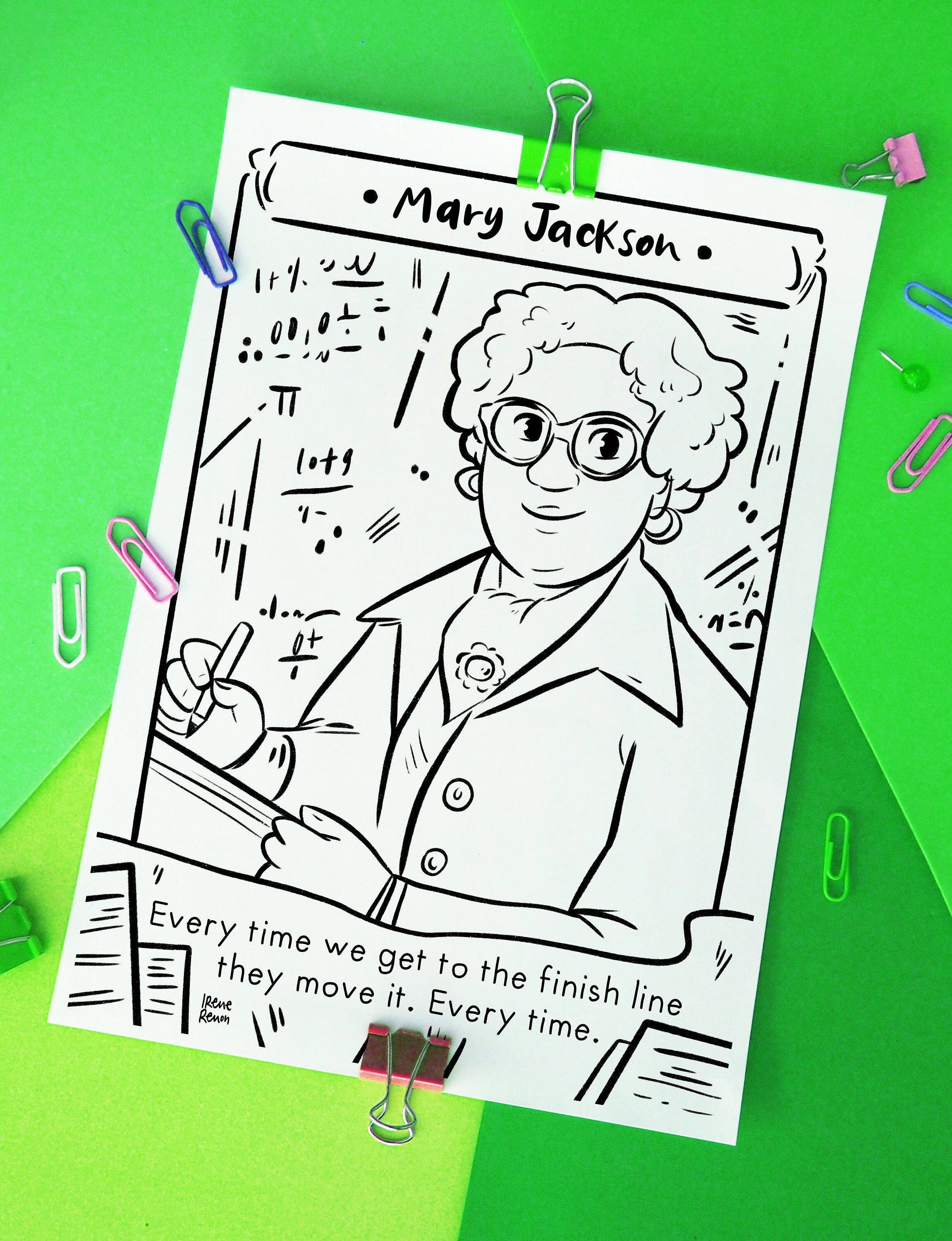 Katherine johnson coloring page hidden figures black women in math women history month coloring sheet bundle black history mary jackson