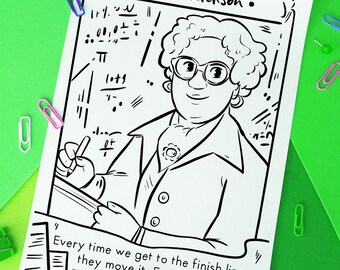 Katherine johnson coloring page hidden figures black women in math women history month coloring sheet bundle black history mary jackson