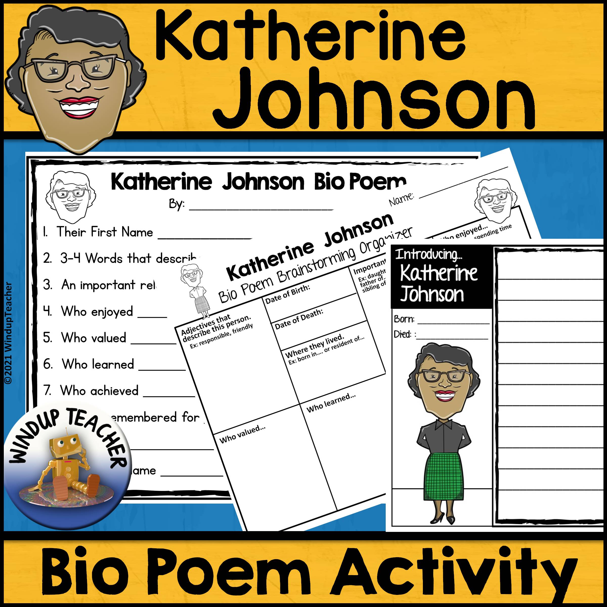 Katherine johnson poem writing activity