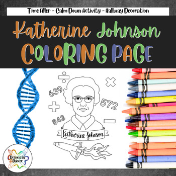 Katherine johnson coloring tpt