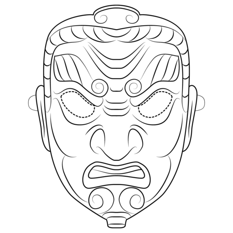 Samurai mask coloring page free printable coloring pages