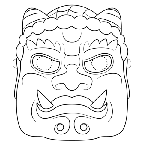 Setsubun mask coloring page free printable coloring pages