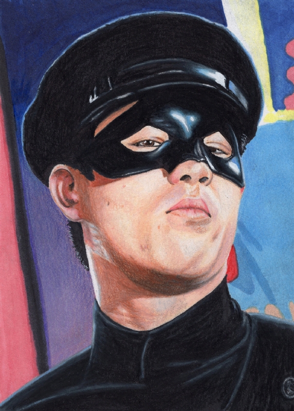 Batman bruce lee kato in bill crabbs licensed and personal sketch cards ic art gallery room