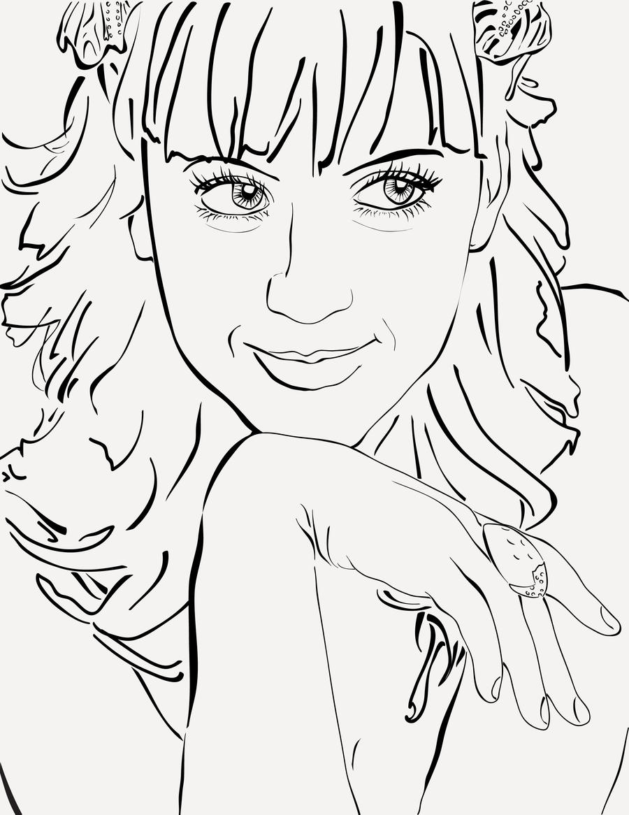Katy perry lineart by atumblingstar on