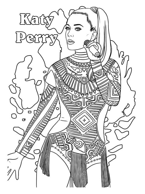 Gorgeous katy perry coloring page