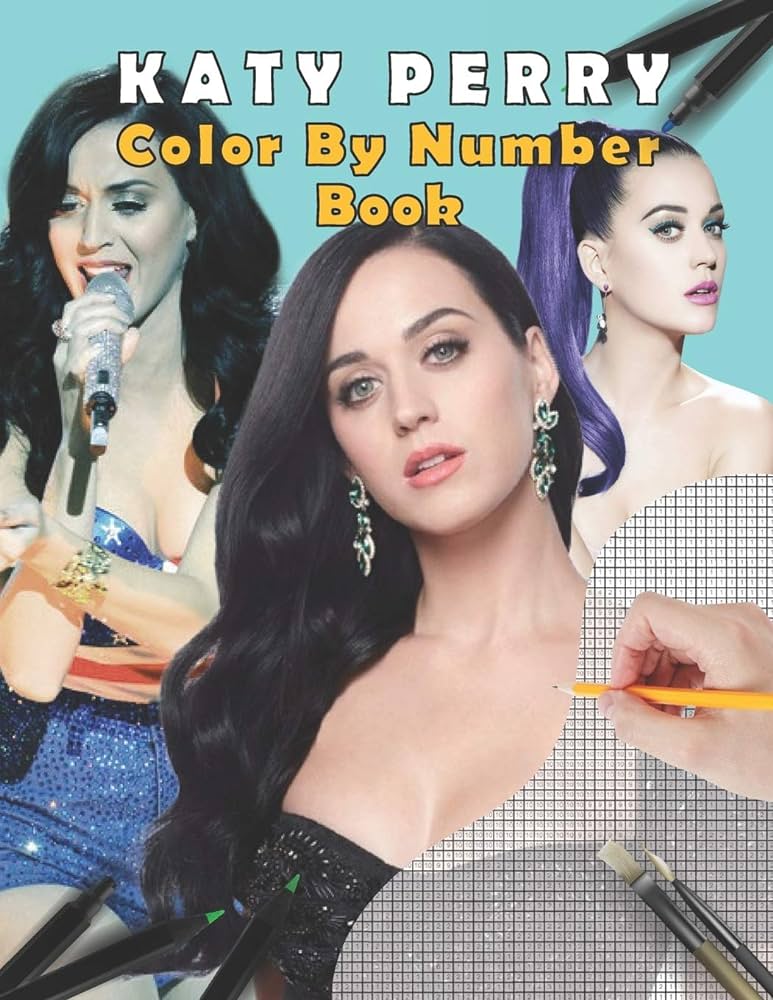 Katy perry color by number book stress relief satisfying coloring book for katy perry fans easy and relaxing designs katy perry fun activity book katy books