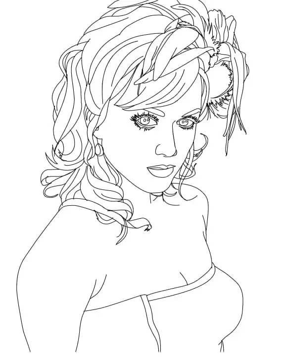 Gorgeous katy perry coloring page