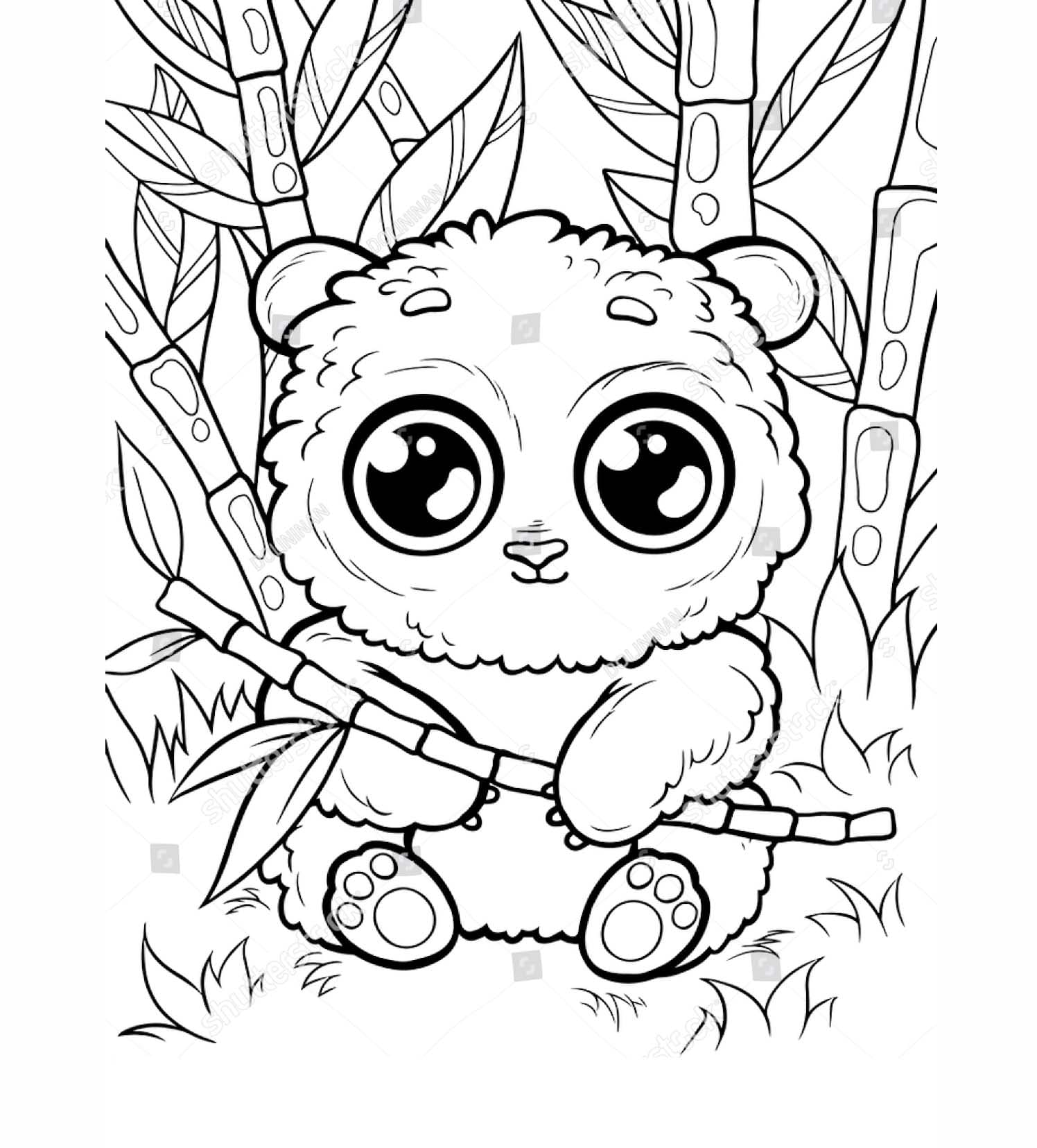 Cute animal coloring page