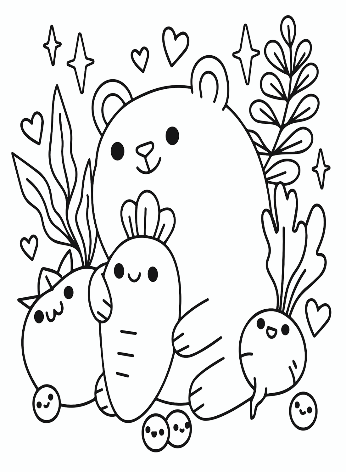 Kawaii animal coloring pages printable for free download