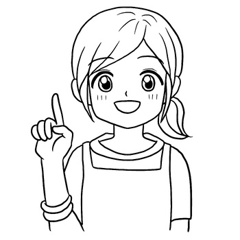 Girl cartoon doodle kawaii anime coloring page cute illustration character