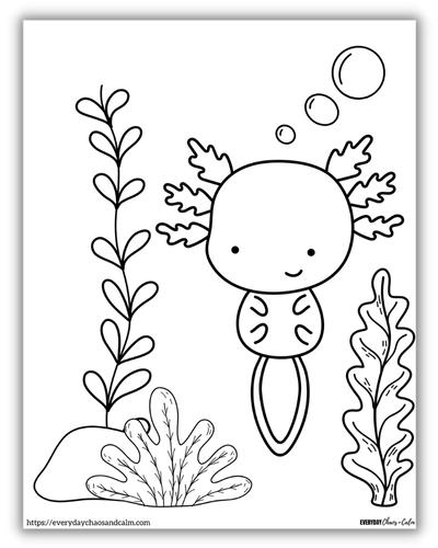 Free axolotl coloring pages pdf download