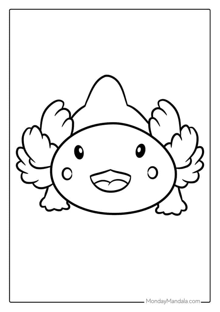 Axolotl coloring pages free pdf printables