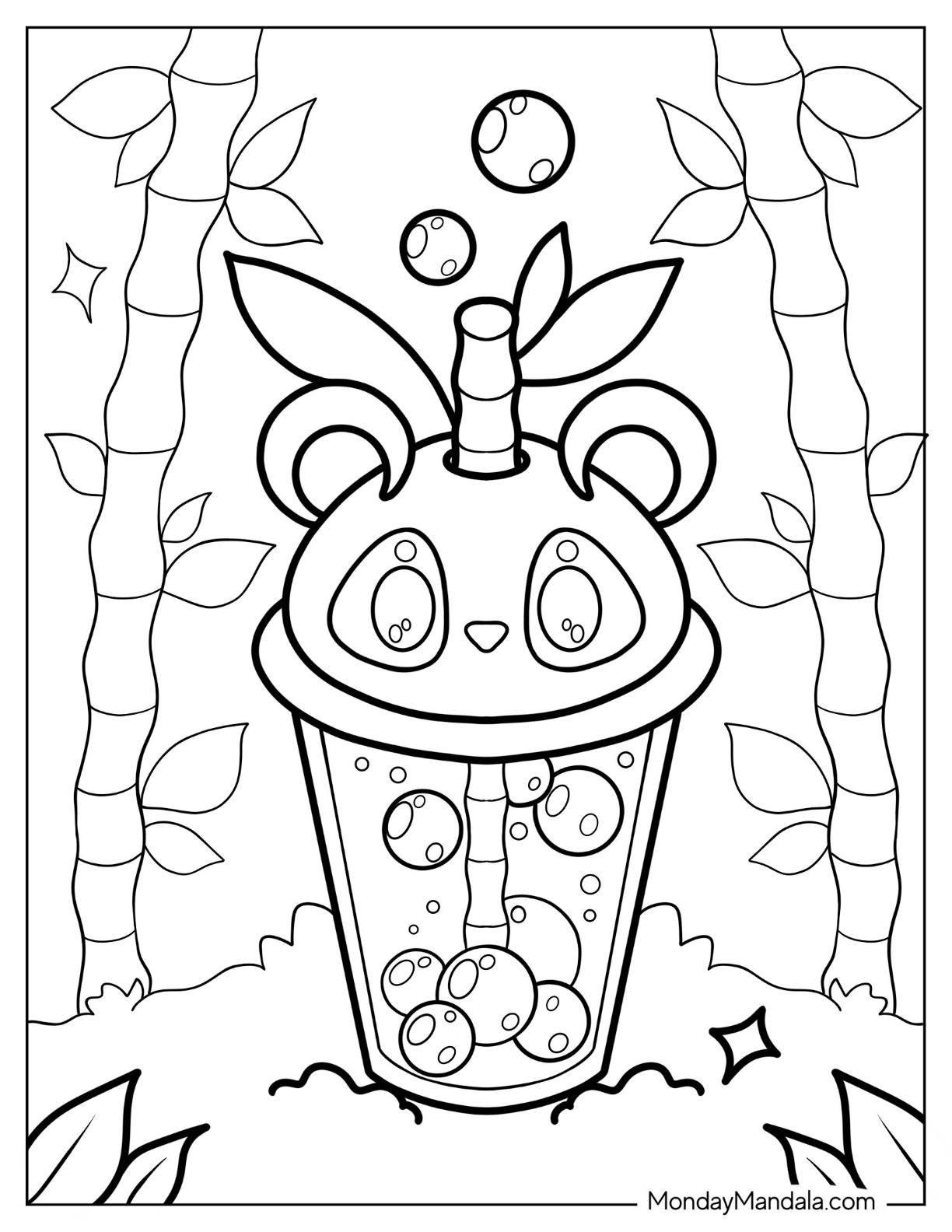Boba tea coloring pages free pdf printables