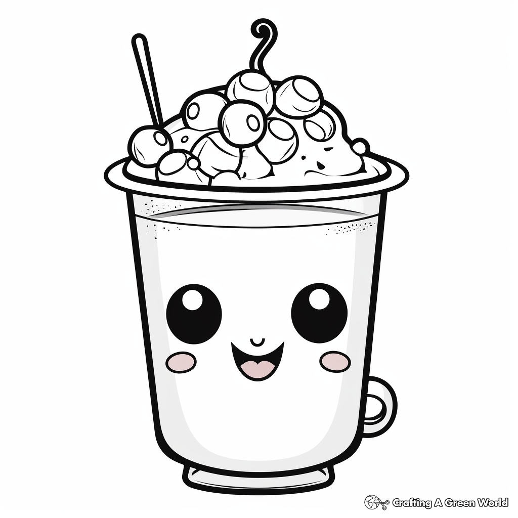 Cute bubble tea coloring pages