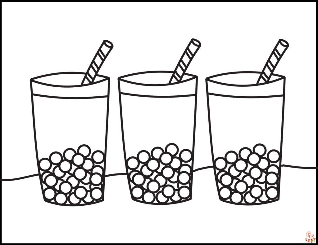 Discover adorable and free cute boba tea coloring pages