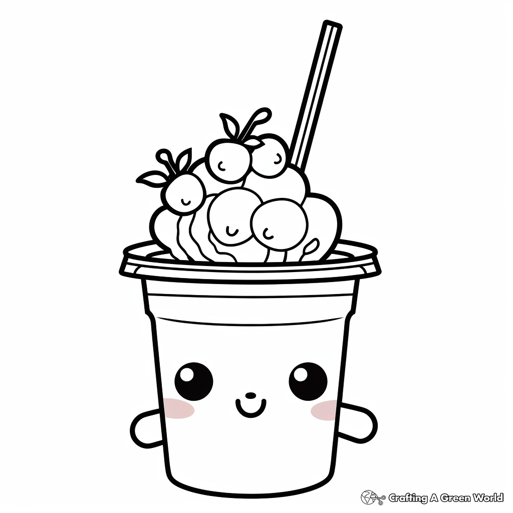 Cute bubble tea coloring pages