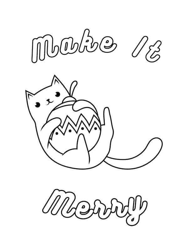 Cute cat coloring pages for kids and adults