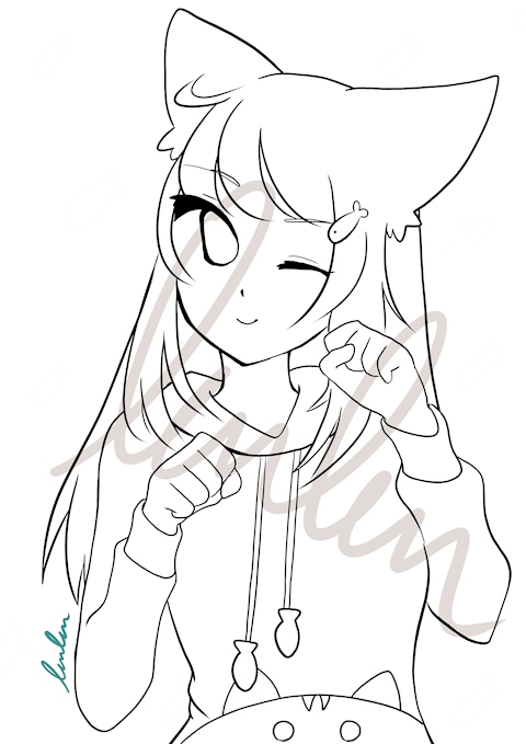 Catgirl outlines no