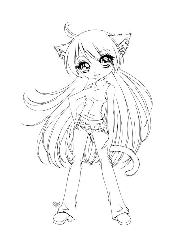 Neko chan by sureya coloring book art cute coloring pages colorful drawings