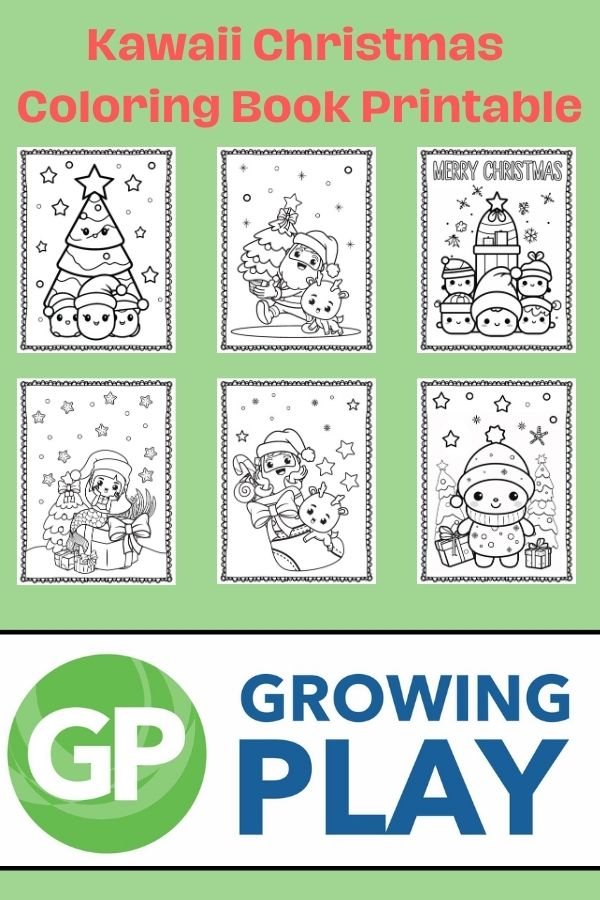 Kawaii cute christmas coloring pages