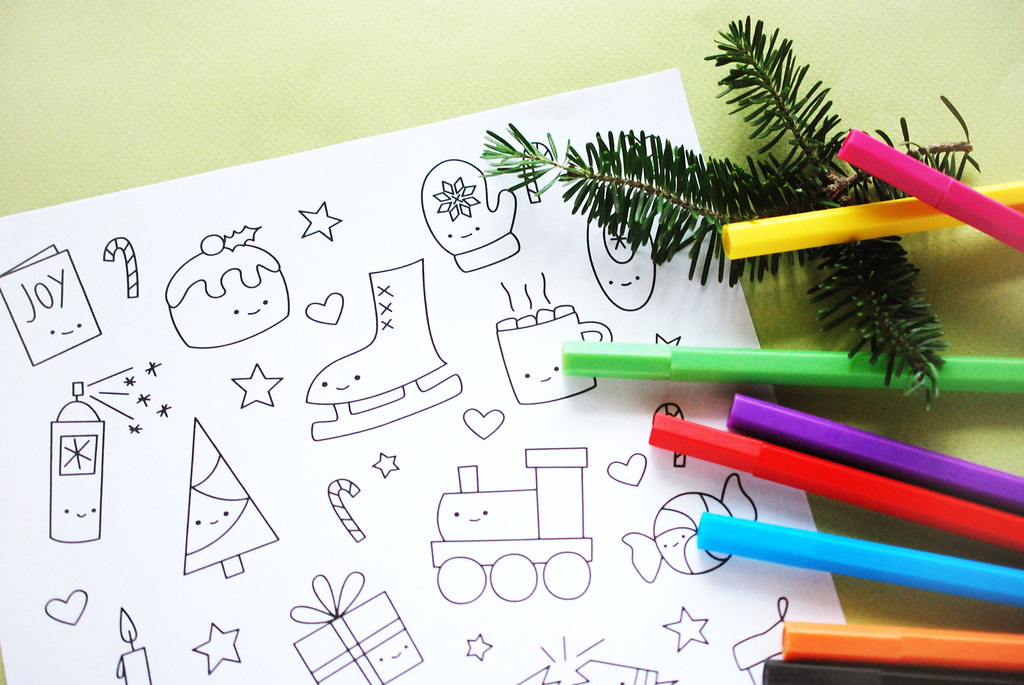 Wild olive printable kawaii christmas coloring pages