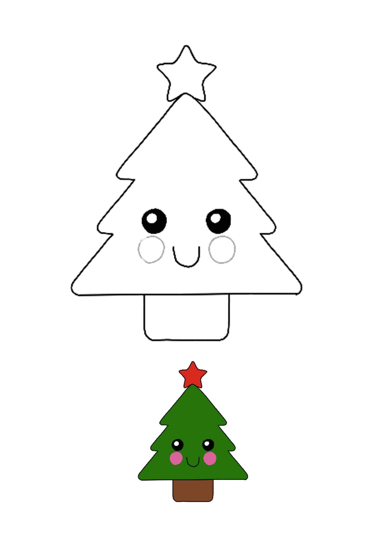 Kawaii christmas coloring pages