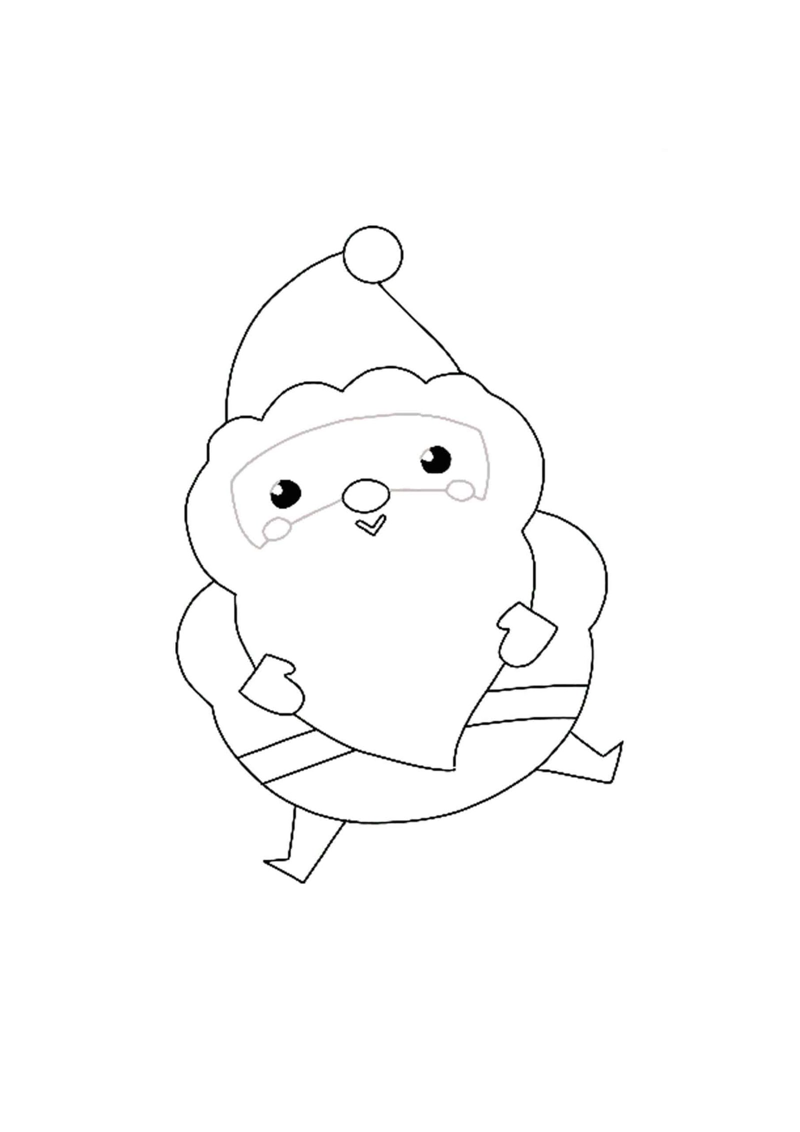 Kawaii christmas coloring pages