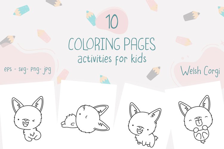 Cute corgi dog for coloring page