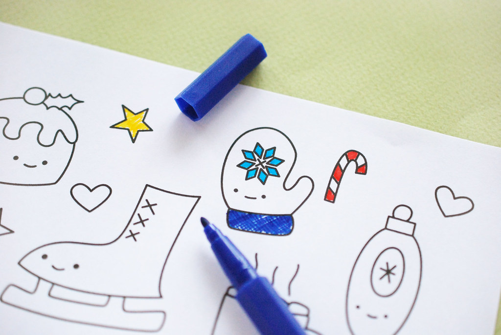 Wild olive printable kawaii christmas coloring pages