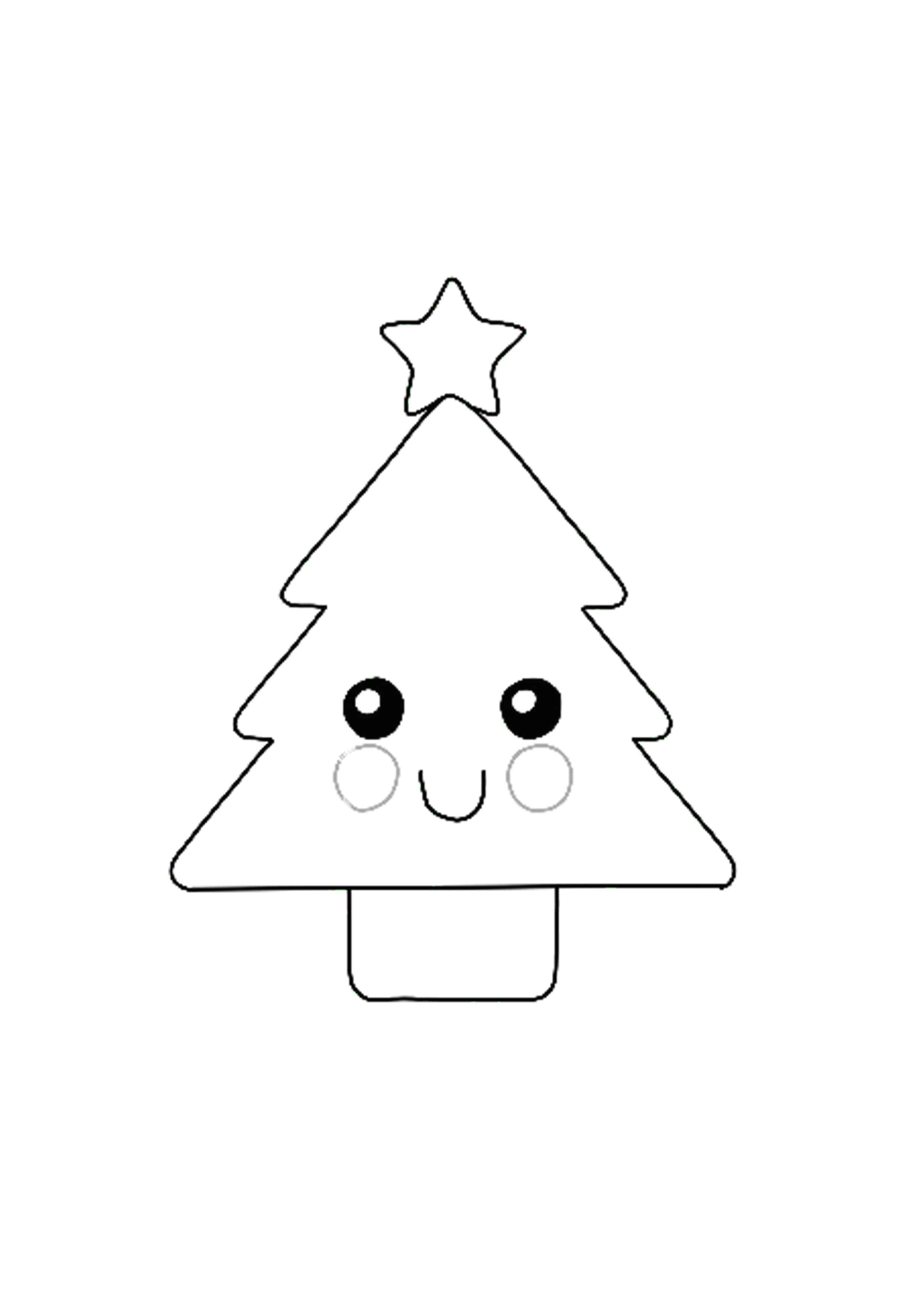 Kawaii christmas tree coloring page christmas coloring pages free printable coloring sheets kawaii christmas