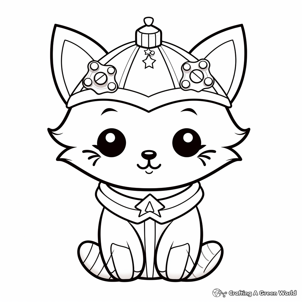 Kawaii fox coloring pages
