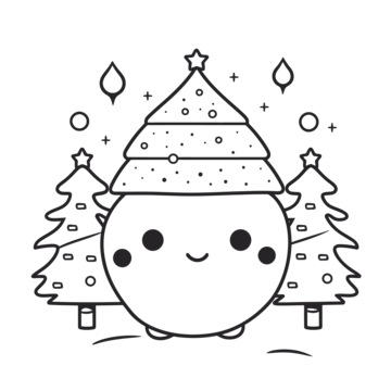 Simple christmas outline art png transparent images free download vector files