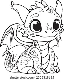 Cute dragon coloring pages kids adults stock vector royalty free