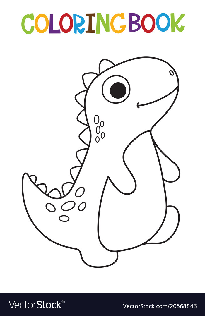 Cute dino coloring book royalty free vector image