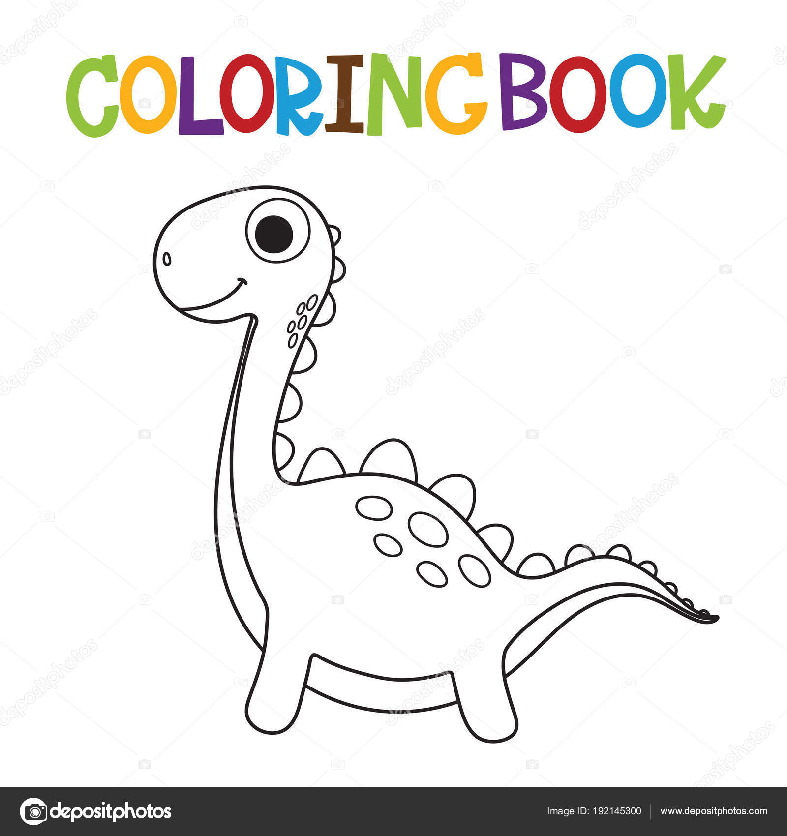 Cute dino coloring book stock vector by arnica