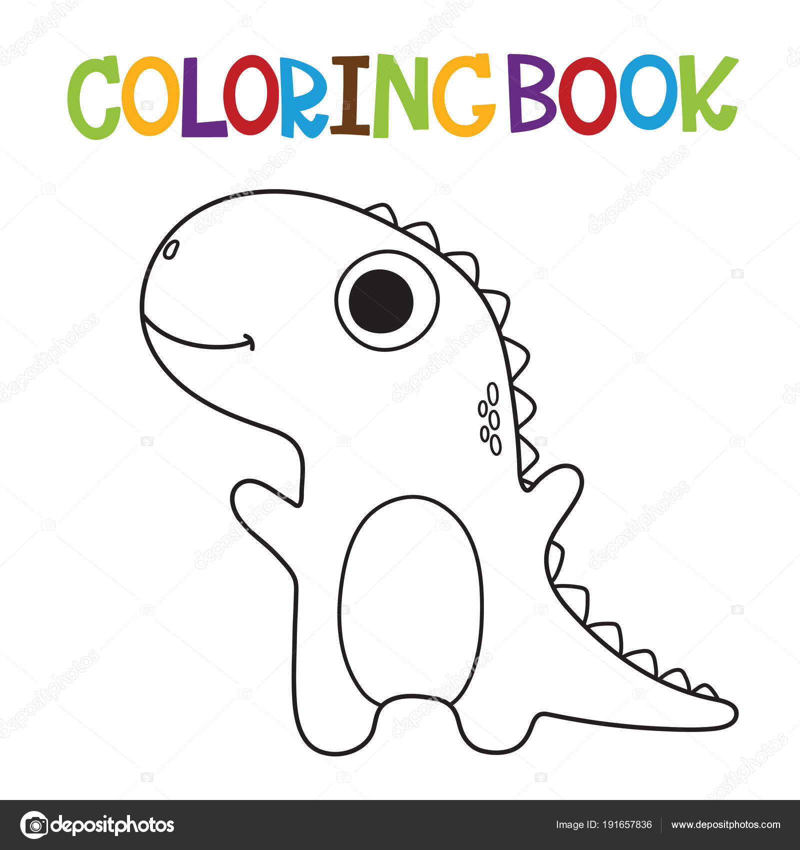 Cute dino coloring book stock vector by arnica