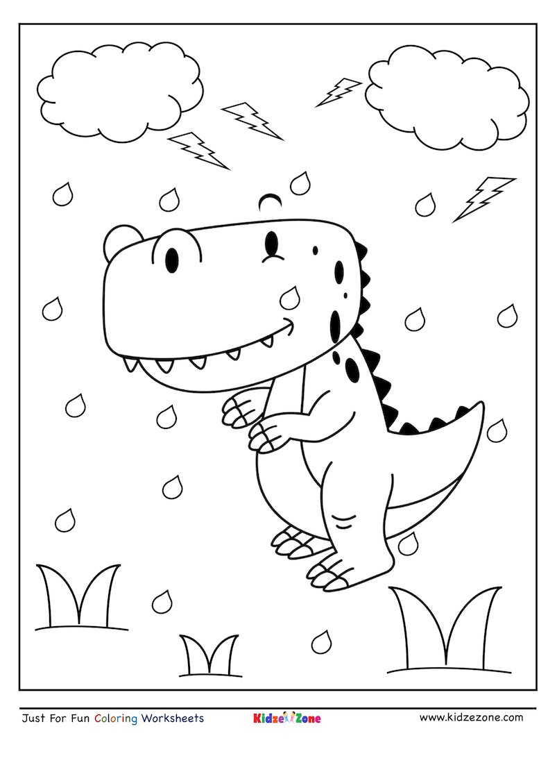Cute dino coloring page