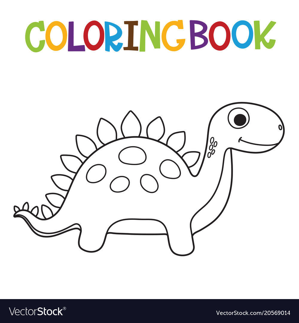 Cute dino coloring book royalty free vector image