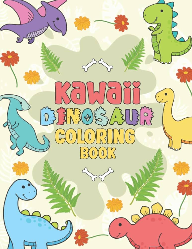 Kawaii dinosaur coloring book cute and easy kawaii dinosaur illustrations coloring book fun and relaxing kawaii coloring pages for kids toddlers preschool dinosaur coloring book by coloring motivia