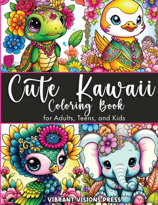 Cute kawaii coloring book for adults teens and kids