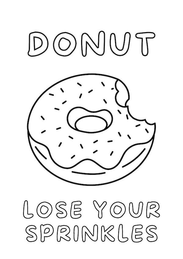 Super fun printable donut coloring pages