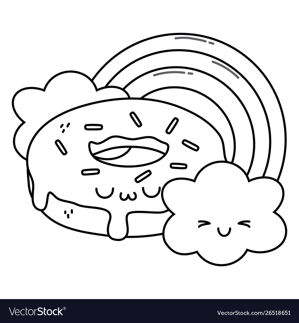 Kawaii donut cartoon design royalty free vector image