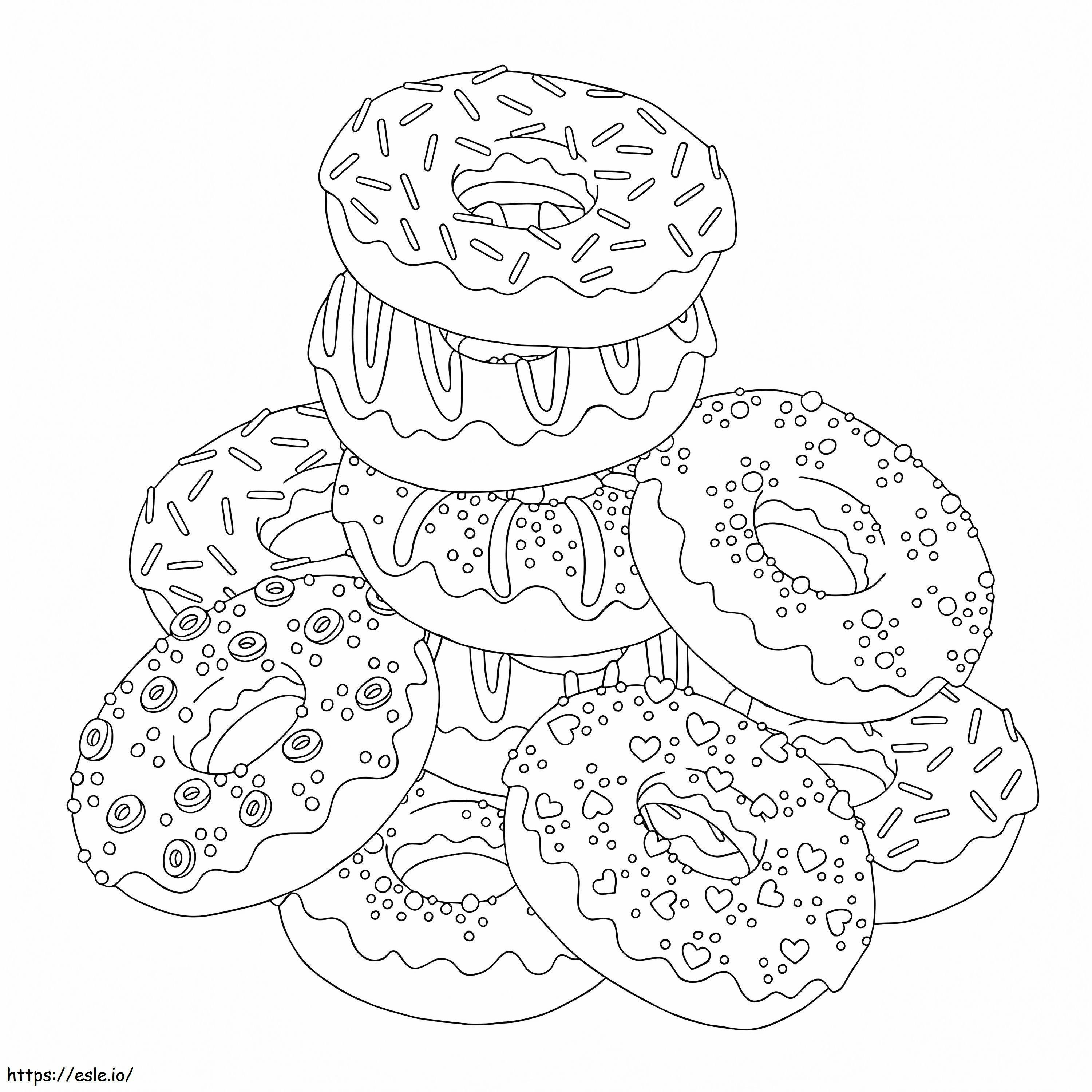 Cute donut coloring page
